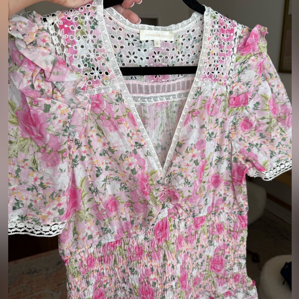 Loveshackfancy Rena dress in pink floral 🌷